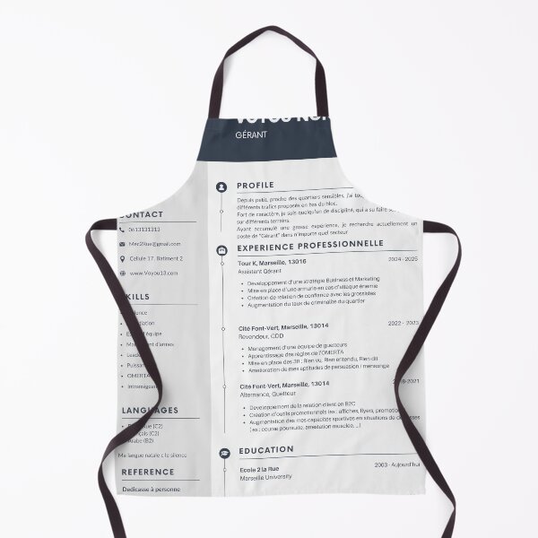 Item preview, CV of the oven manager designed and sold by UrbanStickz.