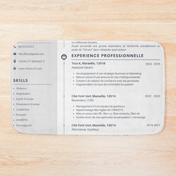 Item preview, CV of the oven manager designed and sold by UrbanStickz.