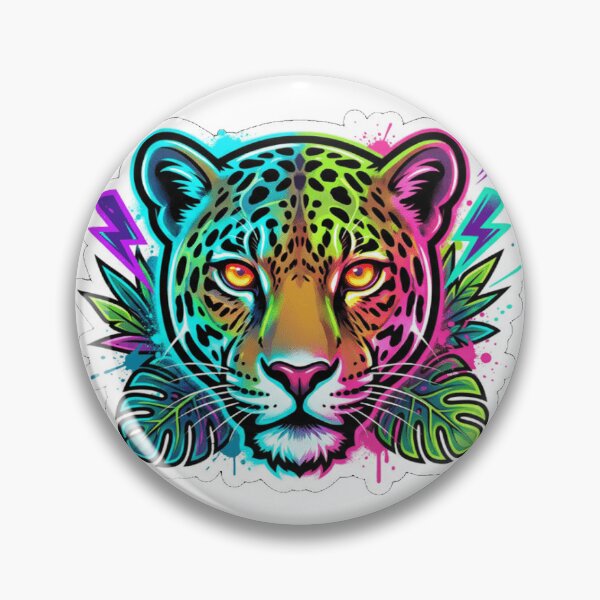 Item preview, Neon Jungle Jaguar Street Art designed and sold by Tropicalnoise.