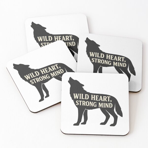 Item preview, Wild Heart Strong Mind – Wolf Silhouette Design designed and sold by MIArt Studio.