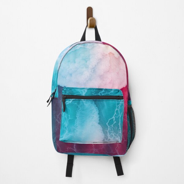 Item preview, Neon Tide Collision – Aerial Ocean Waves in Vibrant Cyan and Pink designed and sold by RokaCircles.