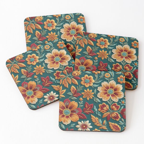 Item preview, Folk-Stitched Floral Art - Embroidery-Inspired Pattern  designed and sold by JaneMcCarthyDNA.