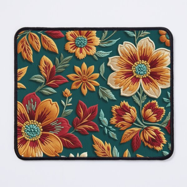 Item preview, Folk-Stitched Floral Art - Embroidery-Inspired Pattern designed and sold by JaneMcCarthyDNA.