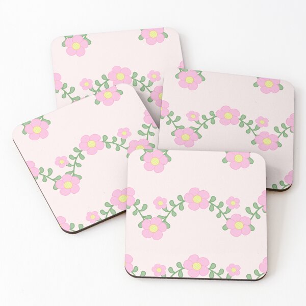 Item preview, Sweet Bliss Pink Florals Vines and Green Leaves designed and sold by Chercheryellow.