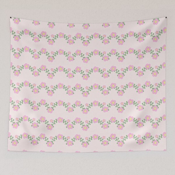 Item preview, Sweet Bliss Pink Florals Vines and Green Leaves designed and sold by Chercheryellow.