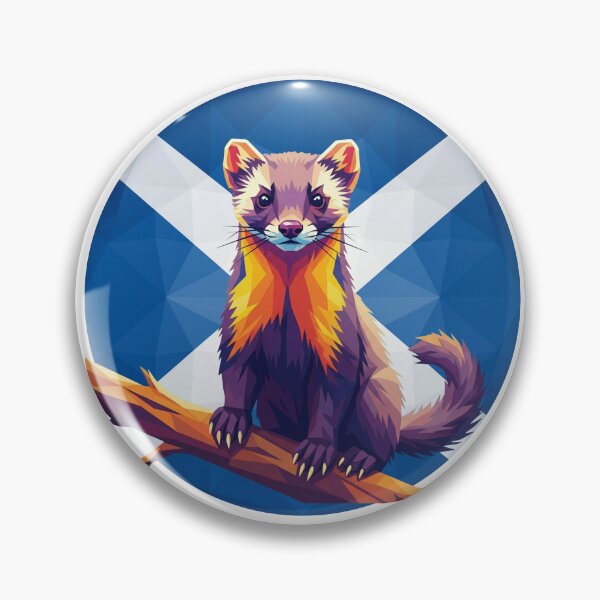 Item preview, Scottish Pine Marten Design | Modern Saltire Flag Wildlife Art designed and sold by Loom on the Loch.