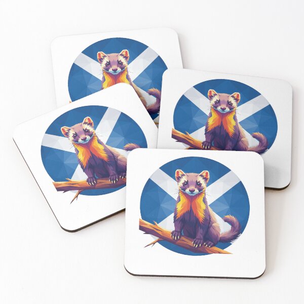 Item preview, Scottish Pine Marten Design | Modern Saltire Flag Wildlife Art designed and sold by Loom on the Loch.