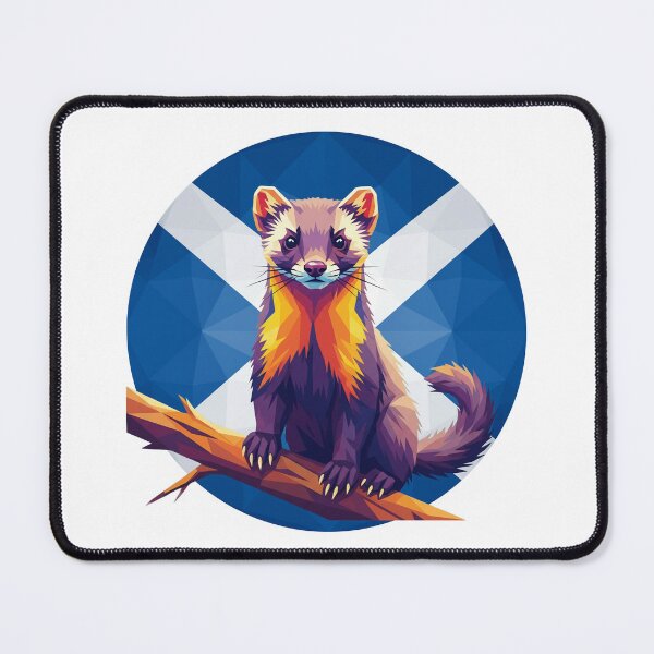 Item preview, Scottish Pine Marten Design | Modern Saltire Flag Wildlife Art designed and sold by Loom on the Loch.