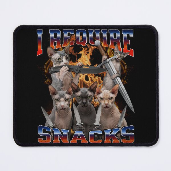 Item preview, I Require Snacks Sphynx Cat Squad designed and sold by Pawrizzma POD.
