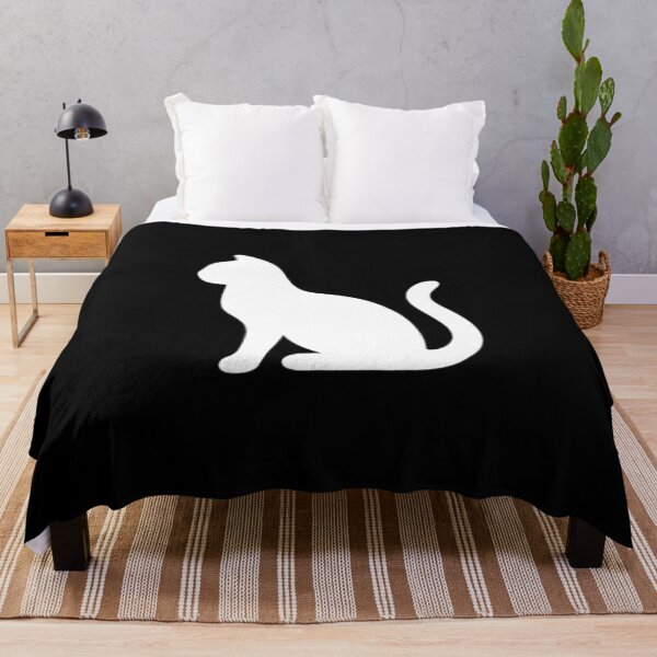 Item preview, White Cat Silhouette – Minimalist White Pet Design designed and sold by JaneMcCarthyDNA.