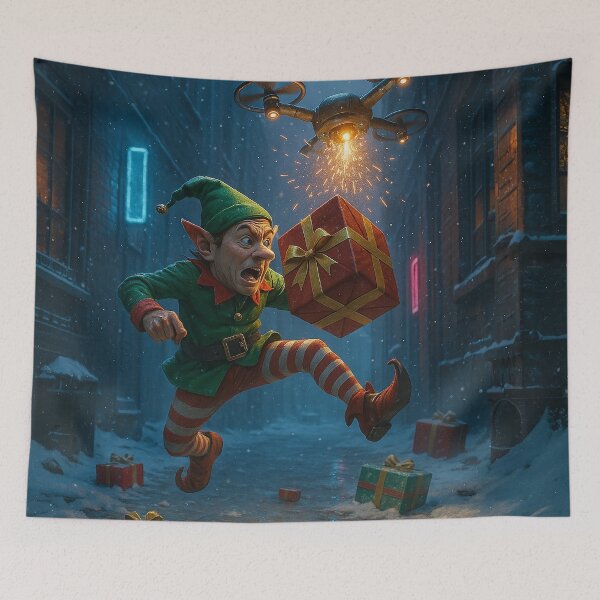 Item preview, Elf vs Delivery Drone designed and sold by Sartawsky.