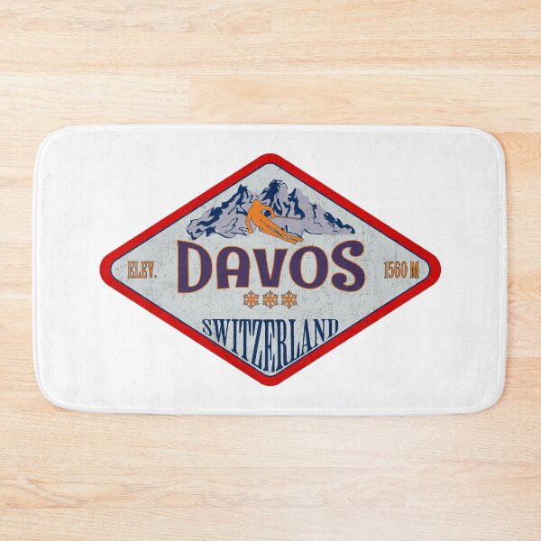 Item preview, Davos, Switzerland, Vintage skiing badge design designed and sold by Wanderful-roads.