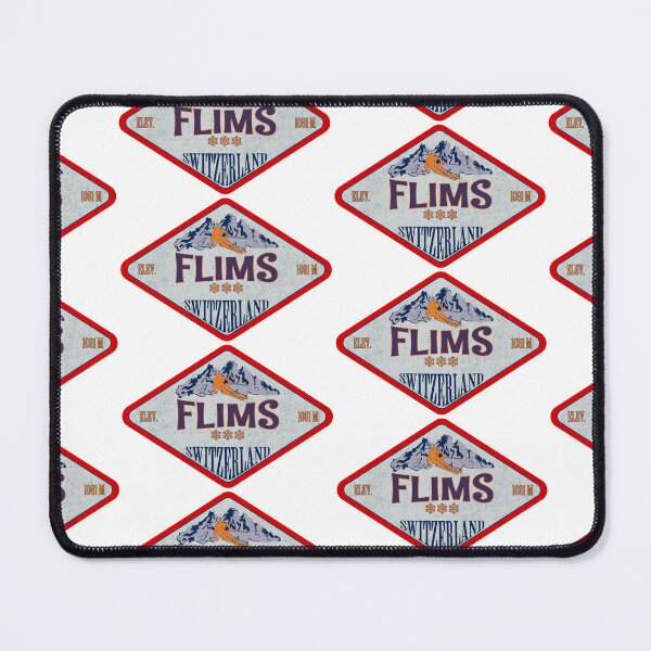 Item preview, Flims, Switzerland, Vintage skiing badge design designed and sold by Wanderful-roads.