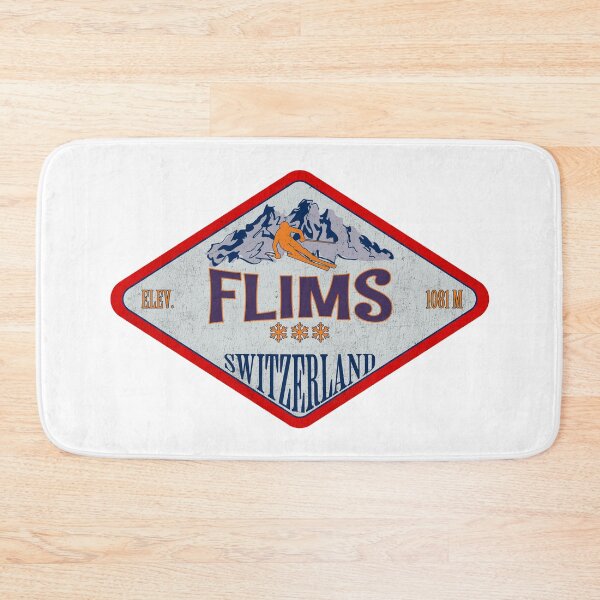 Item preview, Flims, Switzerland, Vintage skiing badge design designed and sold by Wanderful-roads.