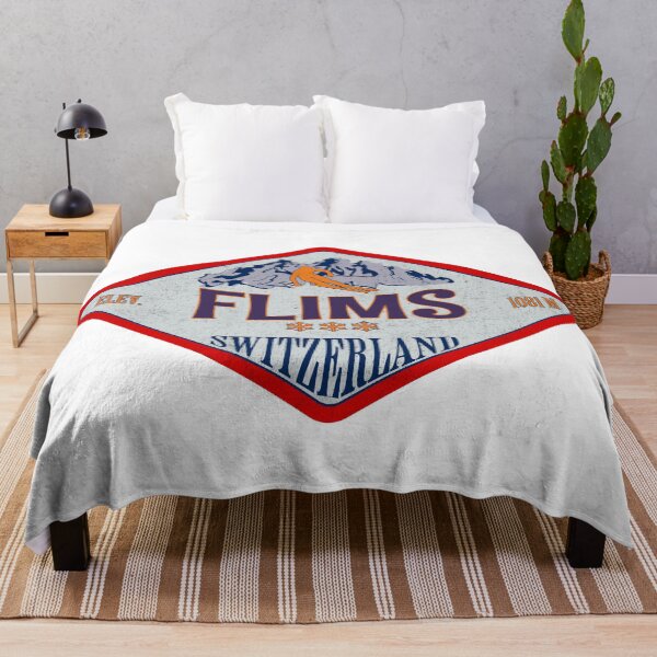 Item preview, Flims, Switzerland, Vintage skiing badge design designed and sold by Wanderful-roads.