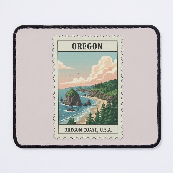 Item preview, Vintage oregon coast travel stamp designed and sold by allaboutstamps.
