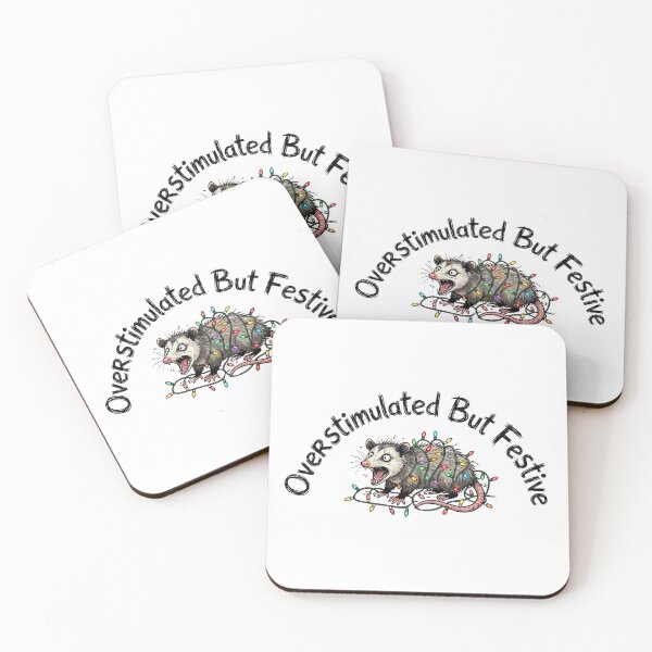 Item preview, Overstimulated But Festive Screaming Opossum Christmas Lights designed and sold by AMICO77.