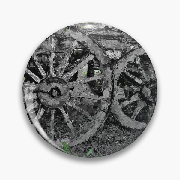 Item preview, Impressionist Painting of Vintage Wagon Wheels - Epsom, Victoria, Australia designed and sold by Steven Jodoin.