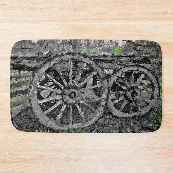 Item preview, Impressionist Painting of Vintage Wagon Wheels - Epsom, Victoria, Australia designed and sold by Steven Jodoin.