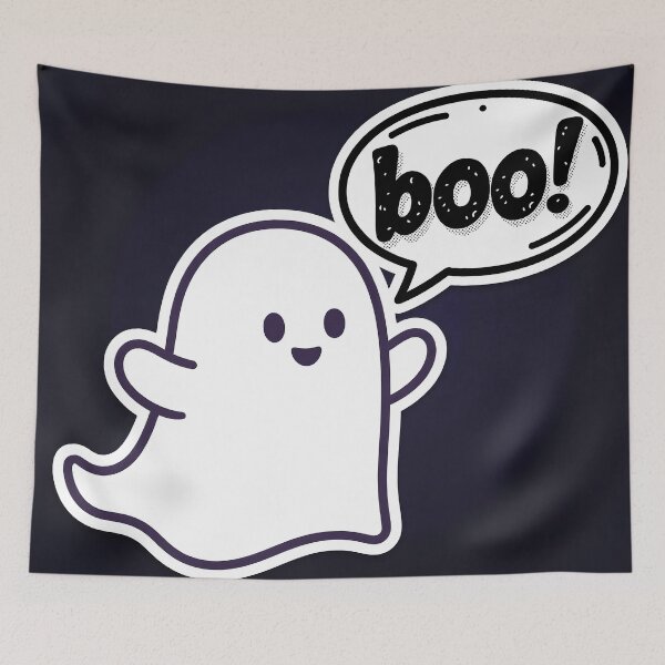 Item preview, Cute Spooky Ghost Illustration – Funny Boo Sassy Halloween Art designed and sold by AbstractAuraArt.