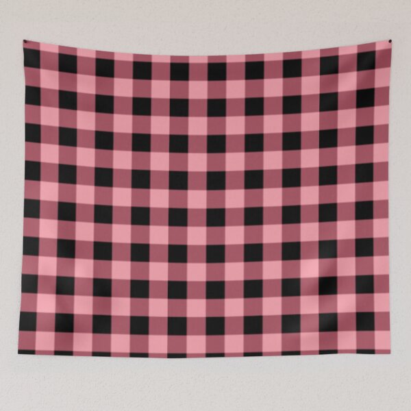 Item preview, Pink and Black Plaid Pixel Pattern designed and sold by Potato Quality Prints.