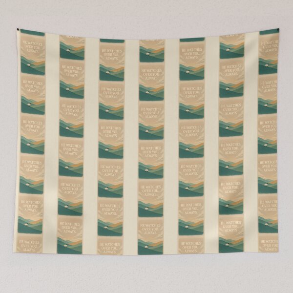 Item preview, He Watches Over You Always – Christian Pastoral Landscape Art designed and sold by astersgraphics.