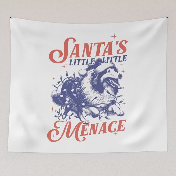 Item preview, Rough Collie Christmas - Santa Rough Collie - Vintage Rough Collie - Gift for Collie Owner designed and sold by sapnaela.