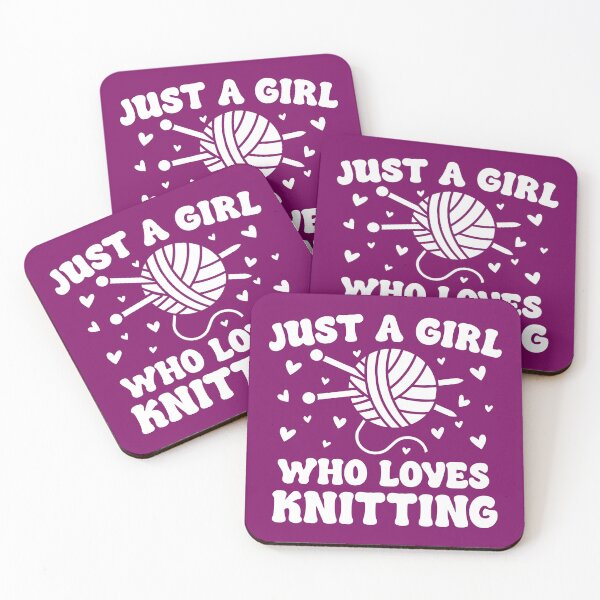 Item preview, Just A Girl Who Loves Knitting. Knitting Lover. Knitting Quote designed and sold by DesignHouse07.