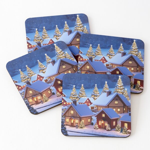 Item preview,  Christmas trees in a snowy forest village  designed and sold by ShopTwentyFour.