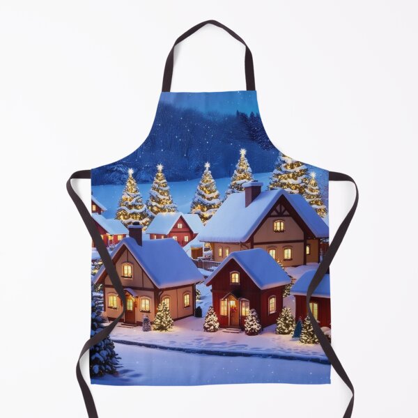 Item preview, Christmas trees in a snowy forest village designed and sold by ShopTwentyFour.