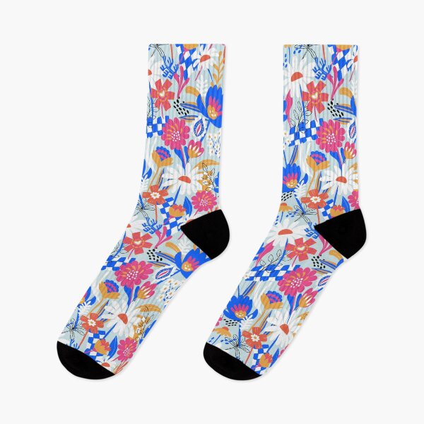 Item preview, Bold Florals Modern royal blue and hot pink designed and sold by pholiumsigma_design.