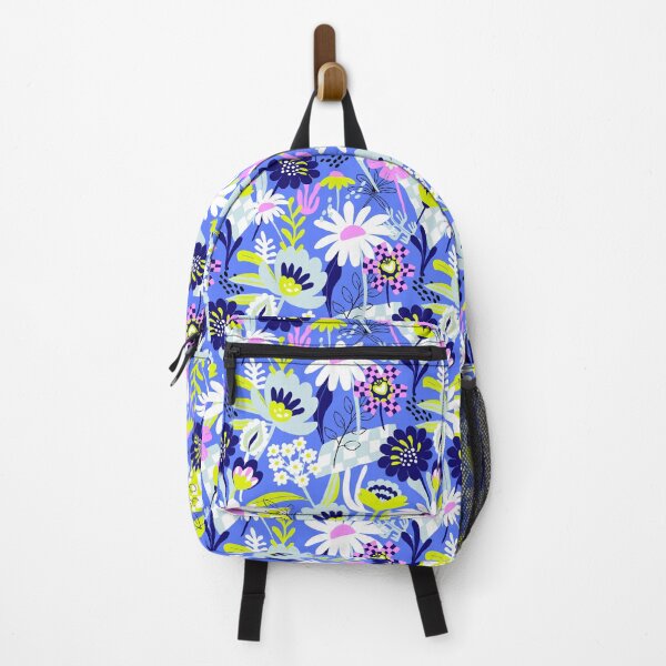 Item preview, Bold Florals Modern royal neon blue and green designed and sold by pholiumsigma_design.