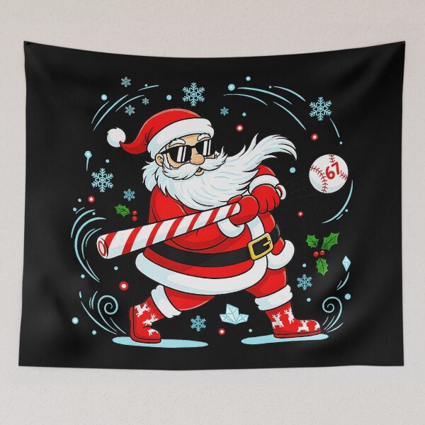 Item preview, Funny Baseball Santa 67 Christmas Xmas Pajamas designed and sold by JEFDodsonArt.