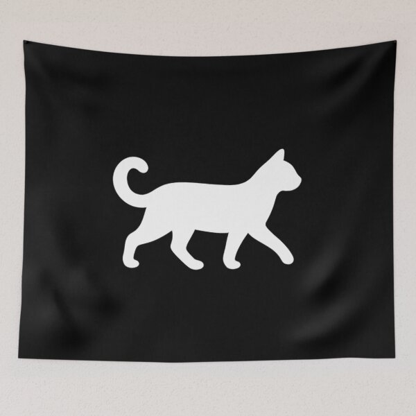 Item preview, White Cat Walking – Minimalist Solid White Silhouette Design designed and sold by JaneMcCarthyDNA.