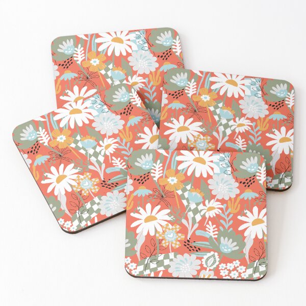 Item preview, Bold Florals Modern royal orange and kaki green designed and sold by pholiumsigma_design.