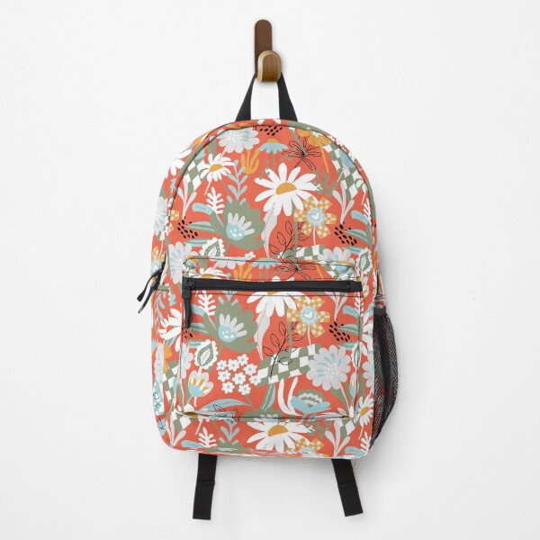 Item preview, Bold Florals Modern royal orange and kaki green designed and sold by pholiumsigma_design.