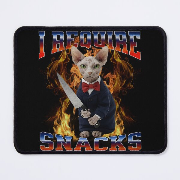 Item preview, I Require Snacks Menacing Sphynx Cat designed and sold by Pawrizzma POD.