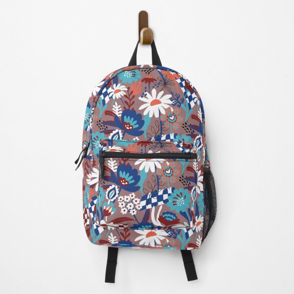 Item preview, Bold Florals Modern royal brown and blue designed and sold by pholiumsigma_design.