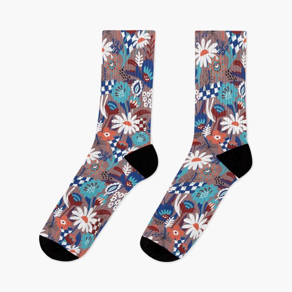 Item preview, Bold Florals Modern royal brown and blue designed and sold by pholiumsigma_design.