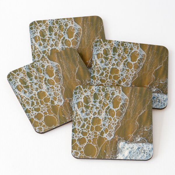 Item preview, Aerial Ocean Foam Geometry – Abstract Coastal Art Print designed and sold by RokaCircles.