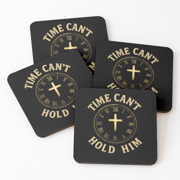 Item preview, Time Can’t Hold Him – Gold Cross & Roman Clock Christian Design designed and sold by astersgraphics.