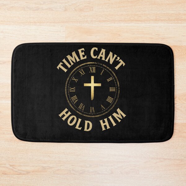 Item preview, Time Can’t Hold Him – Gold Cross & Roman Clock Christian Design designed and sold by astersgraphics.