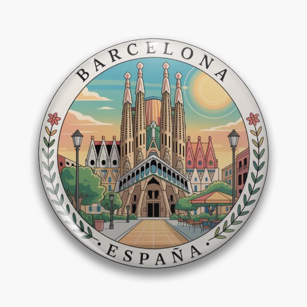 Item preview, Barcelona Sagrada Familia Vintage Travel Art – Modern Catalan Illustration, Spain City Souvenir designed and sold by CircinusStore.