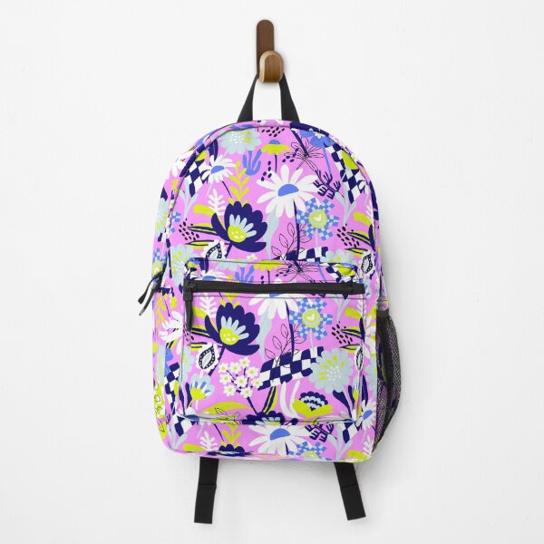 Item preview, Bold Florals Modern royal neon pink and green designed and sold by pholiumsigma_design.