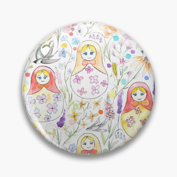Item preview, Matryoshka doll birds and flowers pattern  designed and sold by ColorandColor.
