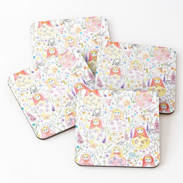 Item preview, Matryoshka doll birds and flowers pattern  designed and sold by ColorandColor.