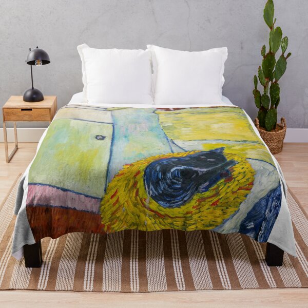 Item preview, "Void Cat On a Shaggy Yellow Toilet Cover" aka "Why Is The Sink Green" designed and sold by HuzzaCreative.