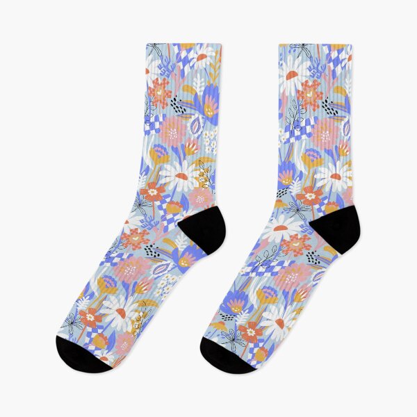 Item preview, Bold Florals Modern royal blue, yellow and orange designed and sold by pholiumsigma_design.