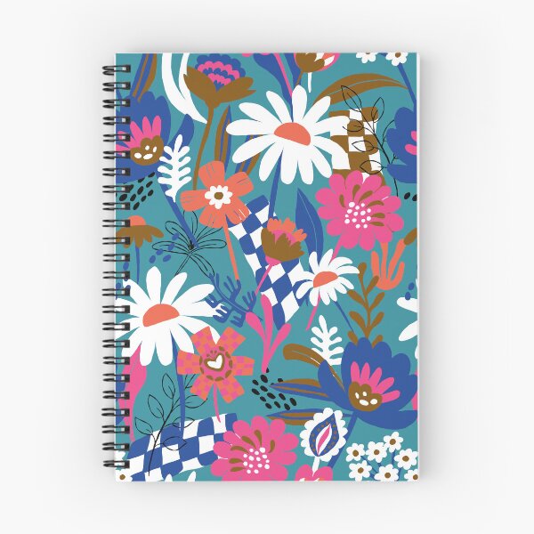 Item preview, Bold Florals Modern royal teal, blue and hot pink designed and sold by pholiumsigma_design.