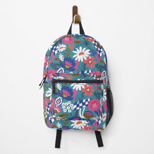 Item preview, Bold Florals Modern royal teal, blue and hot pink designed and sold by pholiumsigma_design.